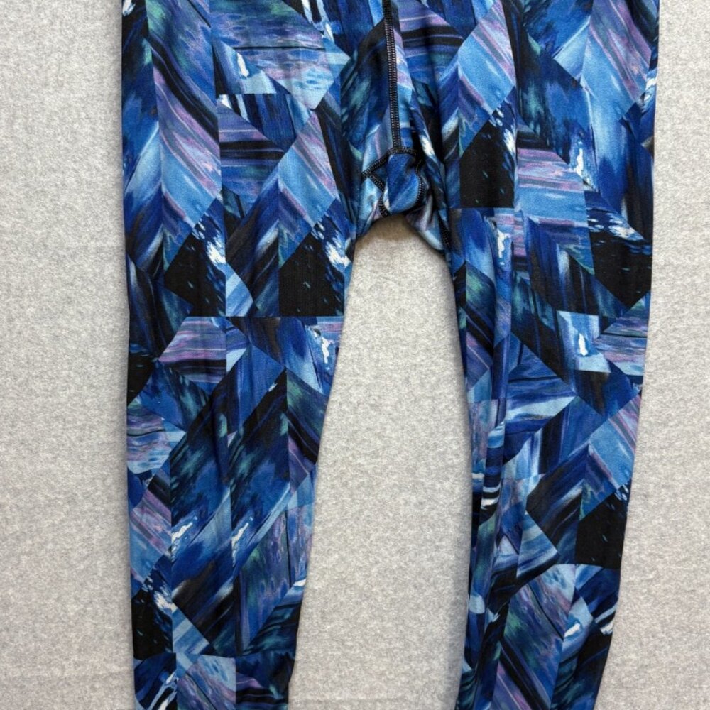 90 Degree Reflex Capri Leggings Womens M Medium Taperd Blue Elastic Waist